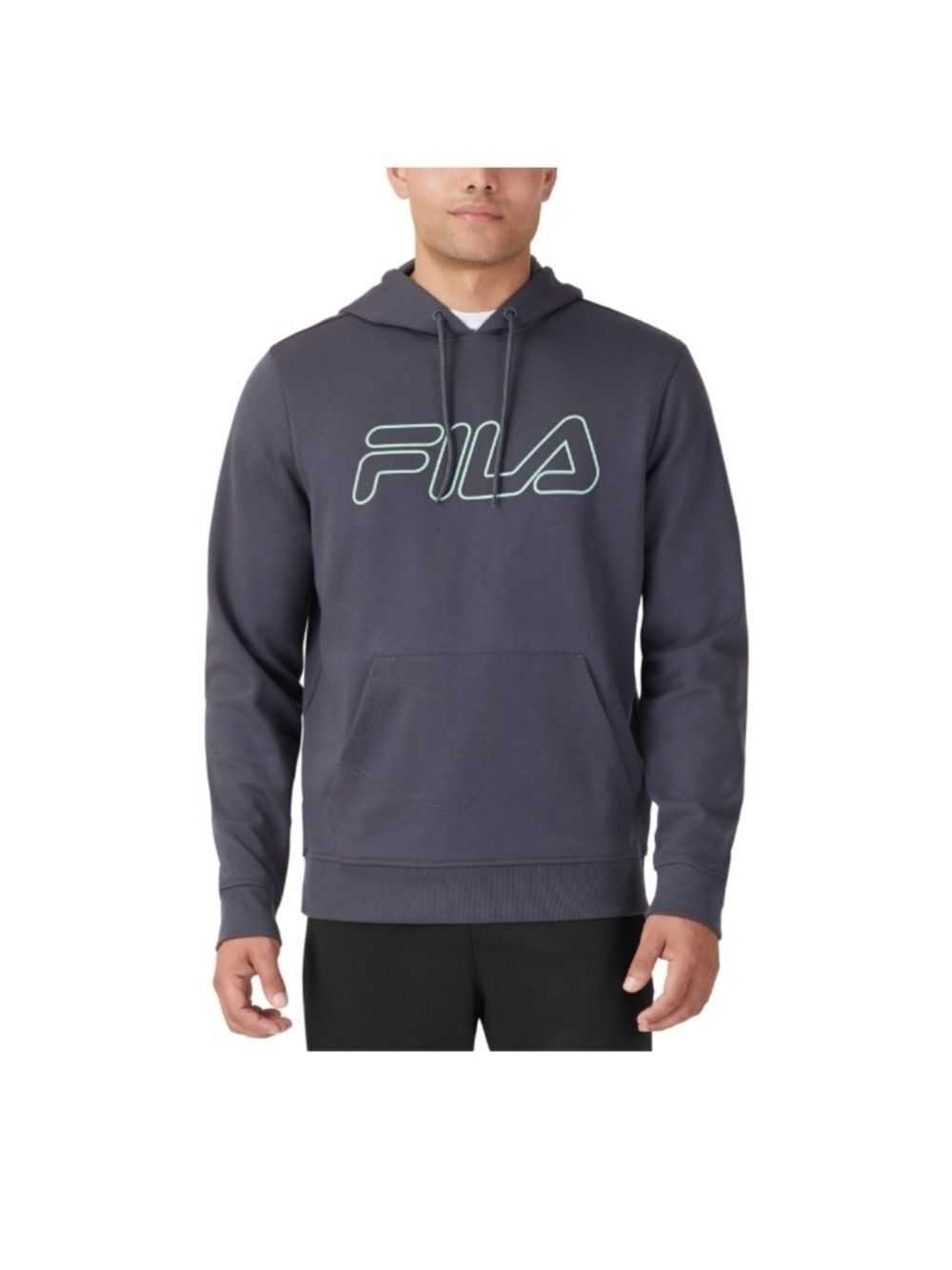 Fila gray lime green Leonidas hoodie size X-large